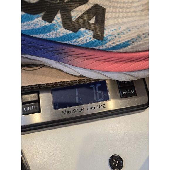 Hoka One One Mach 5 Shoes Mens Size 11.5 White Blue Running PROFLY+ Cushion - Picture 14 of 14